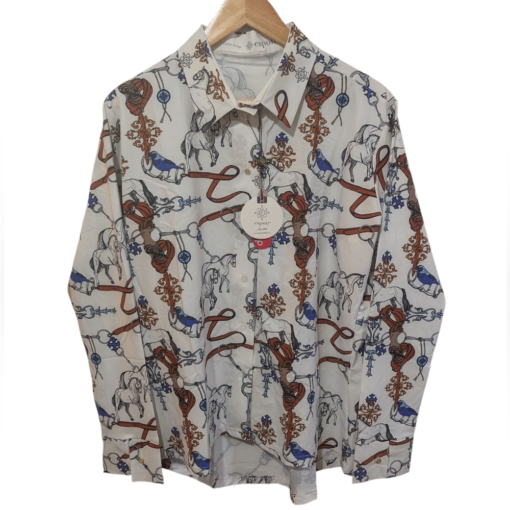 Espoir Equestrian Wear Women's Button-Up Shirt Size 2XL